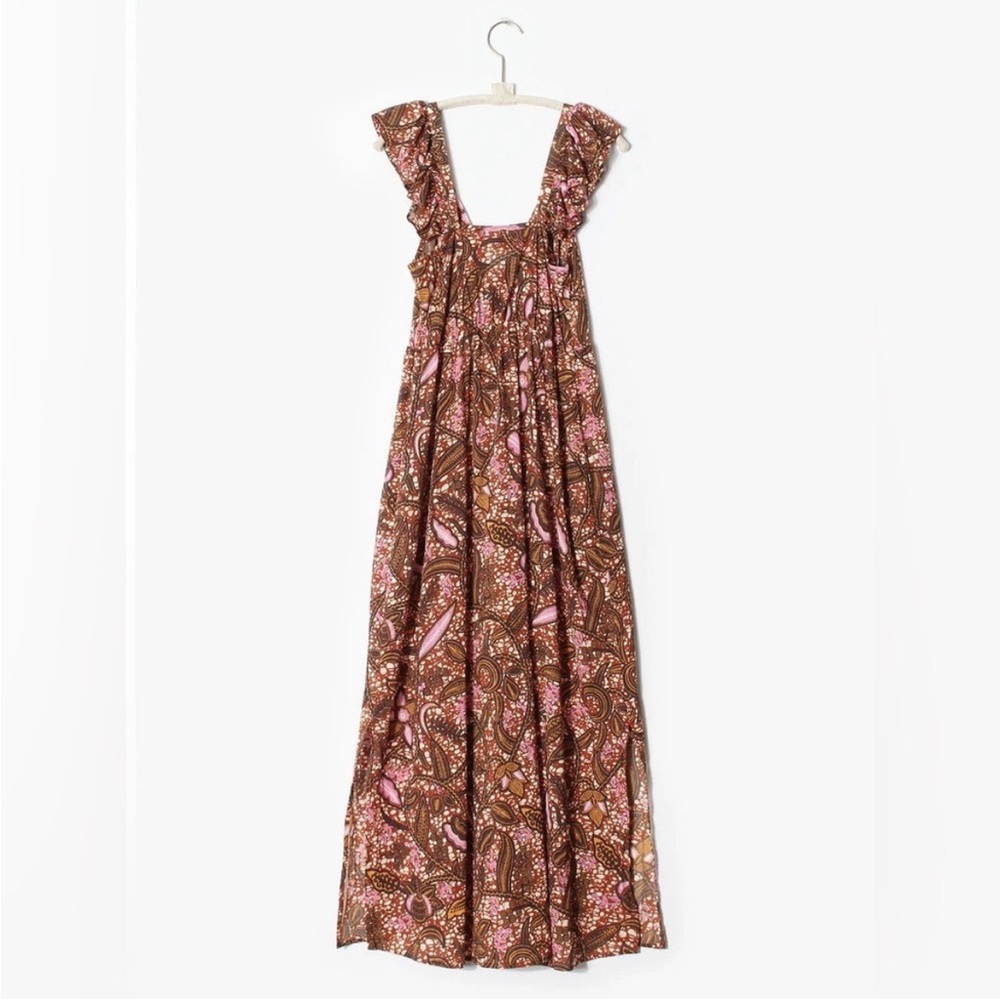 XiRENA Brown Paisley Maxi Dress with Pink Accents - Picture 4 of 7